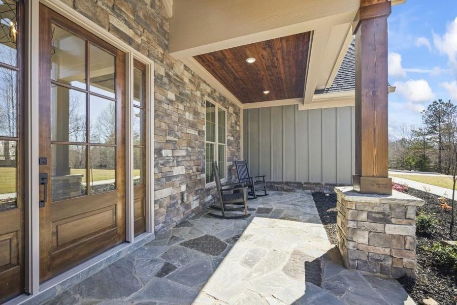Exterior details and patio area of a home in , Toccoa (Image 4). Exterior details and patio area of a home in , Toccoa (Image 4).