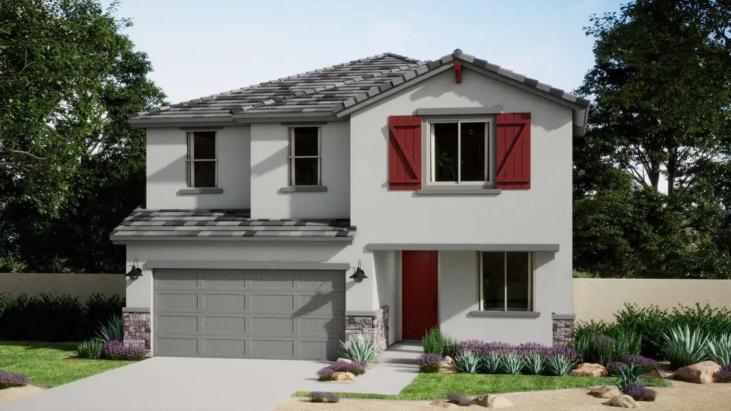 Representative exterior photo of a completed home built from the Aspen by Risewell Homes in Wildera, San Tan Valley, AZ (Image 3). Representative exterior photo of a completed home built from the Aspen by Risewell Homes in Wildera, San Tan Valley, AZ (Image 3).