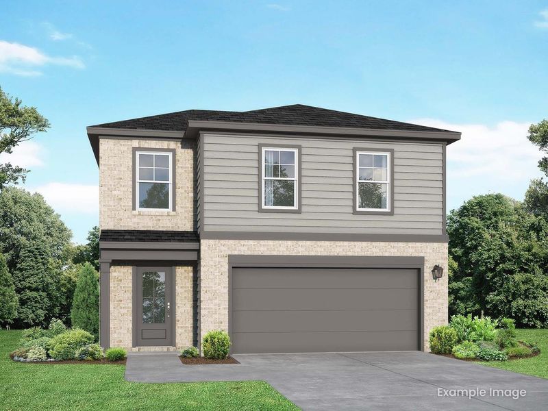 Front exterior of a new home in Caney Creek Place, Conroe, TX, highlighting curb appeal (Image 1). Front exterior of a new home in Caney Creek Place, Conroe, TX, highlighting curb appeal (Image 1).