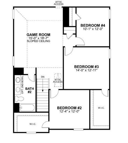 2D floor plan layout of this home in Miller's Pond, Rosenberg, TX (Image 4).