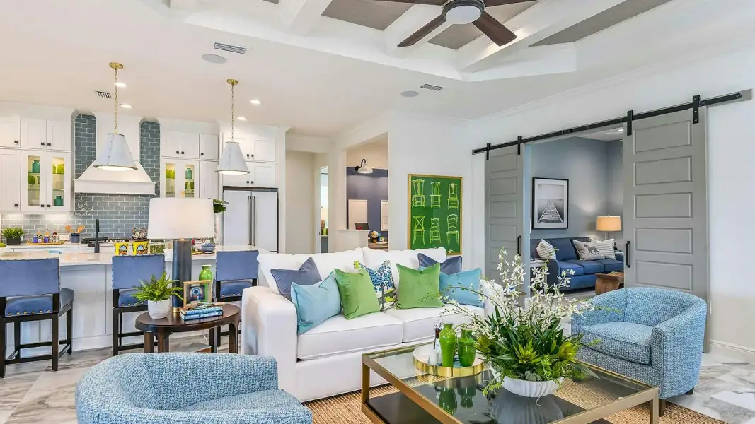 Furnished interior view inside a new home in Kingston South Real Estate and Homes for Sale in Estero, FL - Neal Communities, Estero (Image 7). Furnished interior view inside a new home in Kingston South Real Estate and Homes for Sale in Estero, FL - Neal Communities, Estero (Image 7).