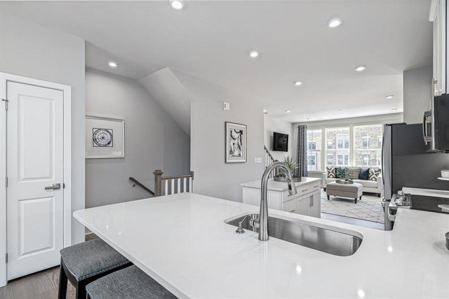 Representative furnished interior of a home built from the Clarendon 4 Story by Ryan Homes in Ashmore Square, Charlotte (Image 4).