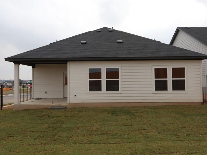 Exterior details and patio area of a home in Cascades at Onion Creek, Austin (Image 2). Exterior details and patio area of a home in Cascades at Onion Creek, Austin (Image 2).