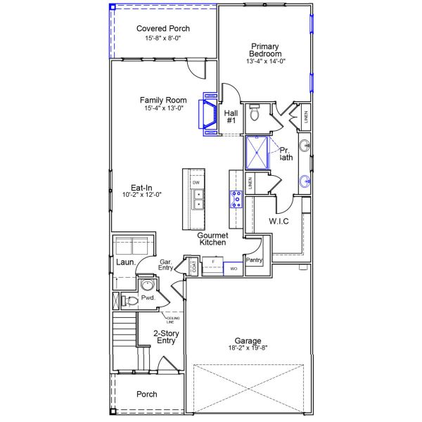 2D floor plan layout of this home in Pineland Preserve, Summerville, SC (Image 5).