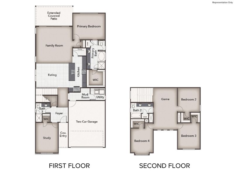 2D floor plan layout of this home in Cross Creek, Cedar Park, TX (Image 4).