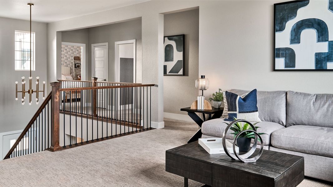 Representative furnished interior of a home built from the Steamboat by Taylor Morrison in Parterre Destination Collection, Thornton (Image 21).