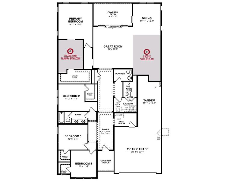 2D floor plan layout of this home in Sanctuary, Phoenix, AZ (Image 4).