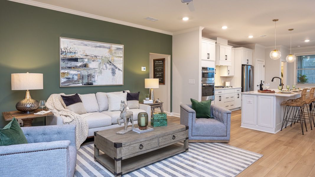 Furnished interior view inside a new home in The Courtyards at Oak Grove, Durham (Image 8).