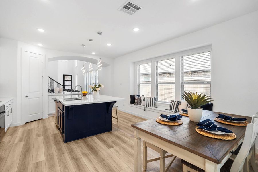 Overflow seating at island Overflow seating at island