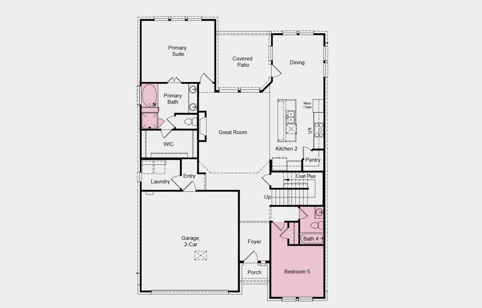 2D floor plan layout of this home in South Oak 50s, Lakewood Village, TX (Image 3). 2D floor plan layout of this home in South Oak 50s, Lakewood Village, TX (Image 3).