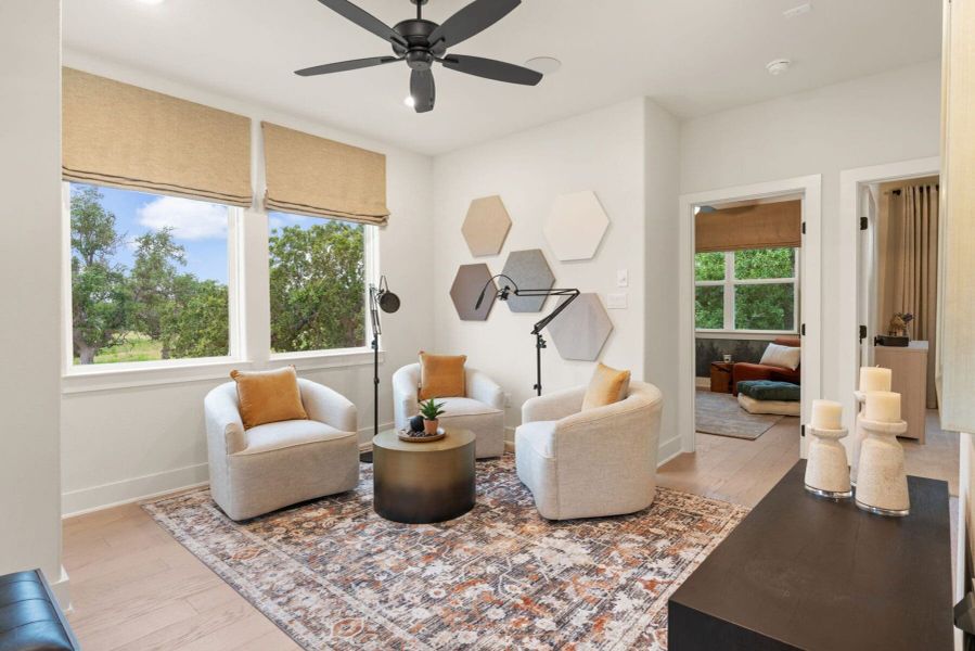 Furnished interior view inside a new home in Parmer Ranch Cottages, Georgetown (Image 13). Furnished interior view inside a new home in Parmer Ranch Cottages, Georgetown (Image 13).
