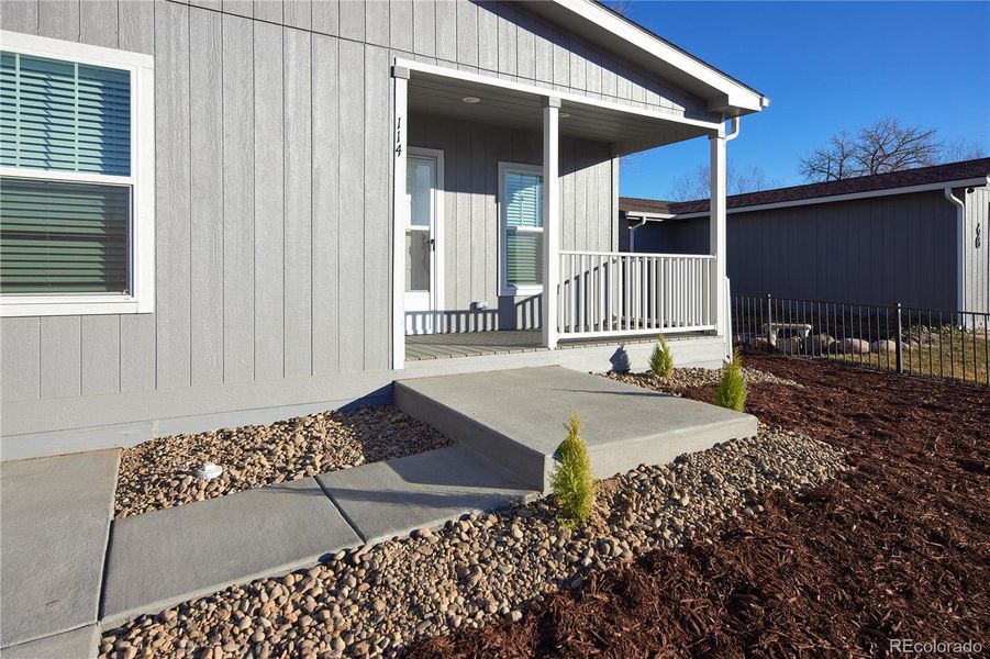 Exterior details and patio area of a home in , Lochbuie (Image 22).