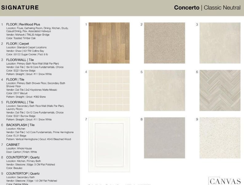 3169 Beacon Heights Road design selections. Home is currently under construction and selections are subject to change.