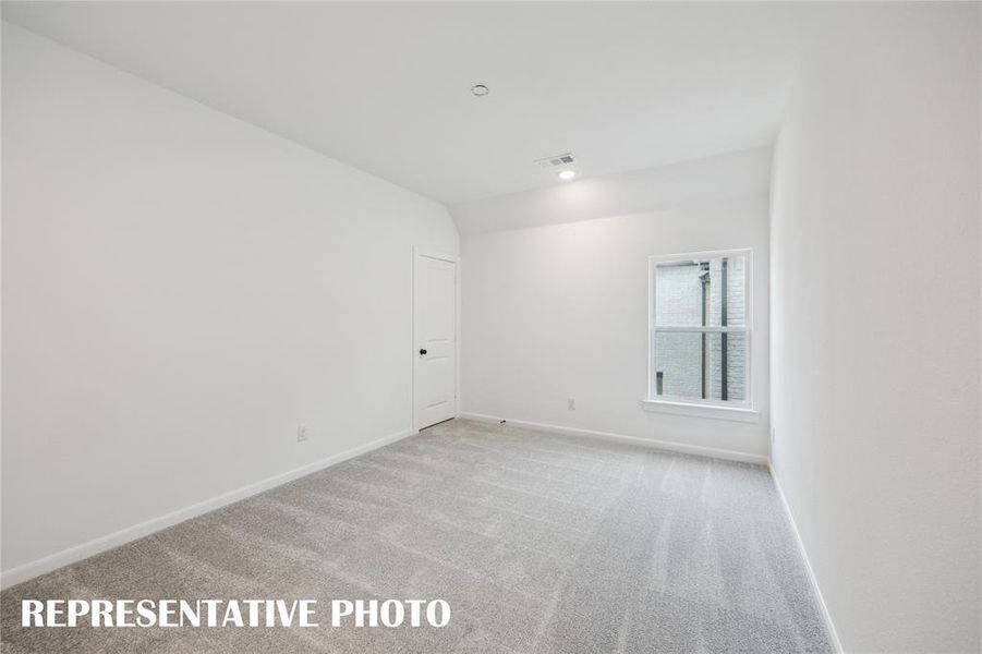 You'll enjoy nicely sized secondary bedrooms in our Sinclaire plan.  REPRESENTATIVE PHOTO