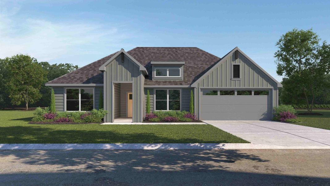 Representative exterior photo of a completed home built from the GRIFFIN by D.R. Horton in Sandstone Estates, Granbury, TX (Image 1). Representative exterior photo of a completed home built from the GRIFFIN by D.R. Horton in Sandstone Estates, Granbury, TX (Image 1).