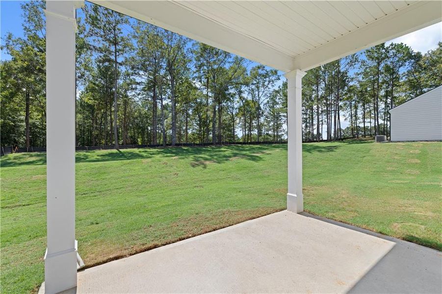 Exterior details and patio area of a home in Kingston Ranch at Lake Oconee, Buckhead (Image 29). Exterior details and patio area of a home in Kingston Ranch at Lake Oconee, Buckhead (Image 29).