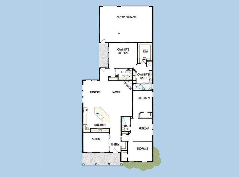 2D floor plan layout for the The Crowson by David Weekley Homes in Emerald Heights at Bridgeland Central – 50’ Alley, Cypress, TX (Image 4).