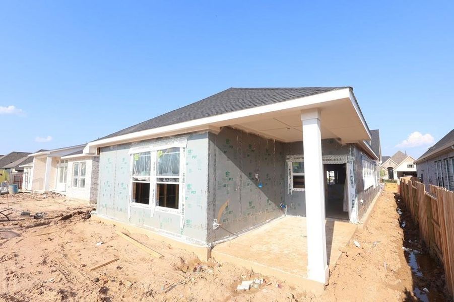 Front exterior of a new home in The Grand Prairie 40’, Hockley, TX, highlighting curb appeal (Image 18).