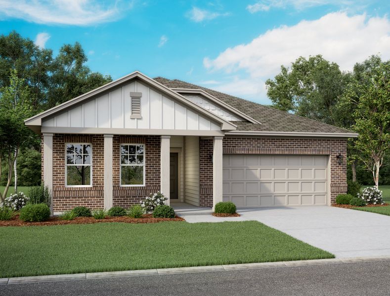 Representative exterior photo of a completed home built from the Aurora by Starlight Homes in Cattleman's Crossing, Fort Worth, TX (Image 2).