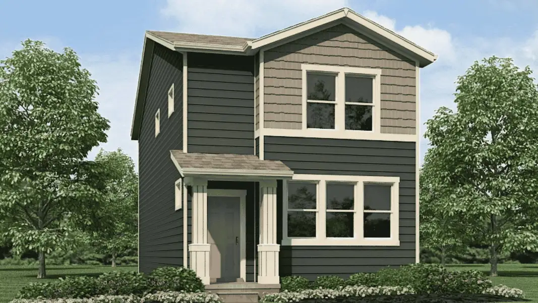 Front exterior of a new home in Tailholt, Severance, CO, highlighting curb appeal (Image 1). Front exterior of a new home in Tailholt, Severance, CO, highlighting curb appeal (Image 1).