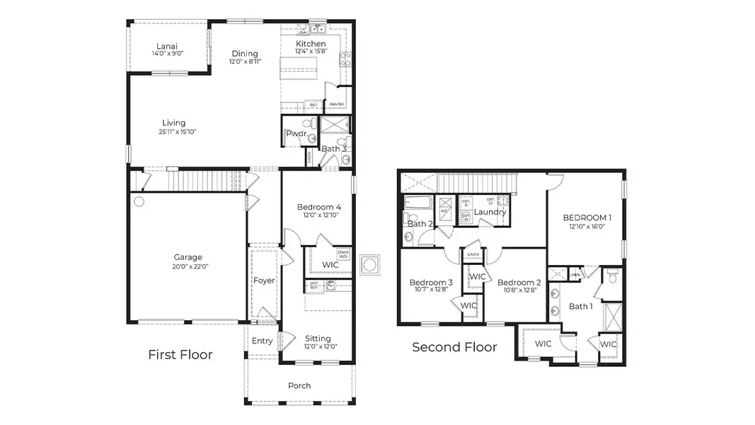 2D floor plan layout of this home in Crosswinds, Haines City, FL (Image 2). 2D floor plan layout of this home in Crosswinds, Haines City, FL (Image 2).