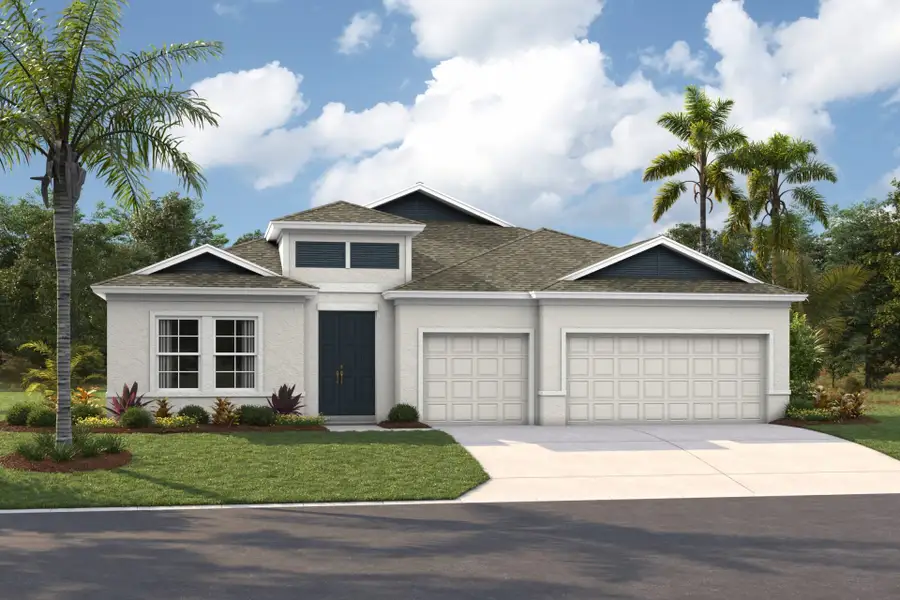 2D floor plan layout for the Bayshore I by Homes by WestBay in Pasadena Woods, Wesley Chapel, FL (Image 4).