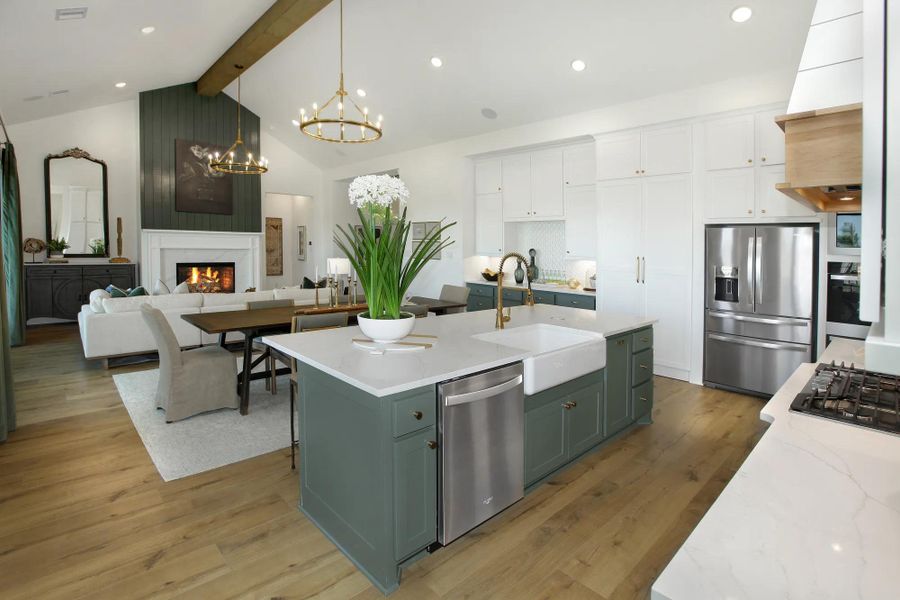 Representative furnished interior of a home built from the Overlook by Drees Custom Homes in The Highlands - 75', Porter (Image 8).