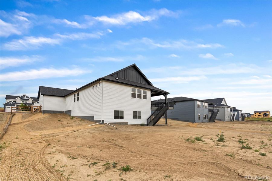 Front exterior of a new home in Independence, Elizabeth, CO, highlighting curb appeal (Image 28). Front exterior of a new home in Independence, Elizabeth, CO, highlighting curb appeal (Image 28).