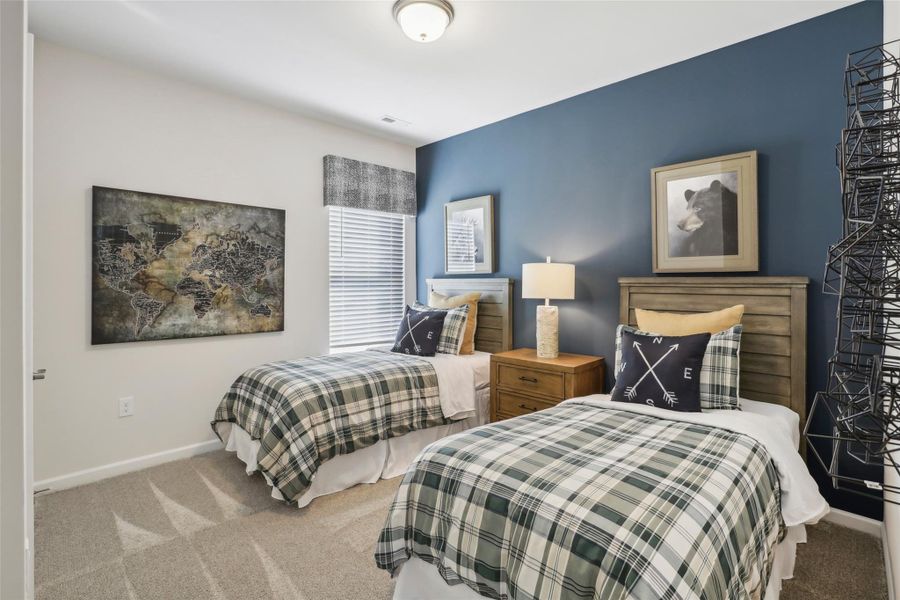 The Avondale- Bedroom 3. Sample floor plan photo used for illustrative purposes only. Upgrades, selections options, windows and colors may vary.