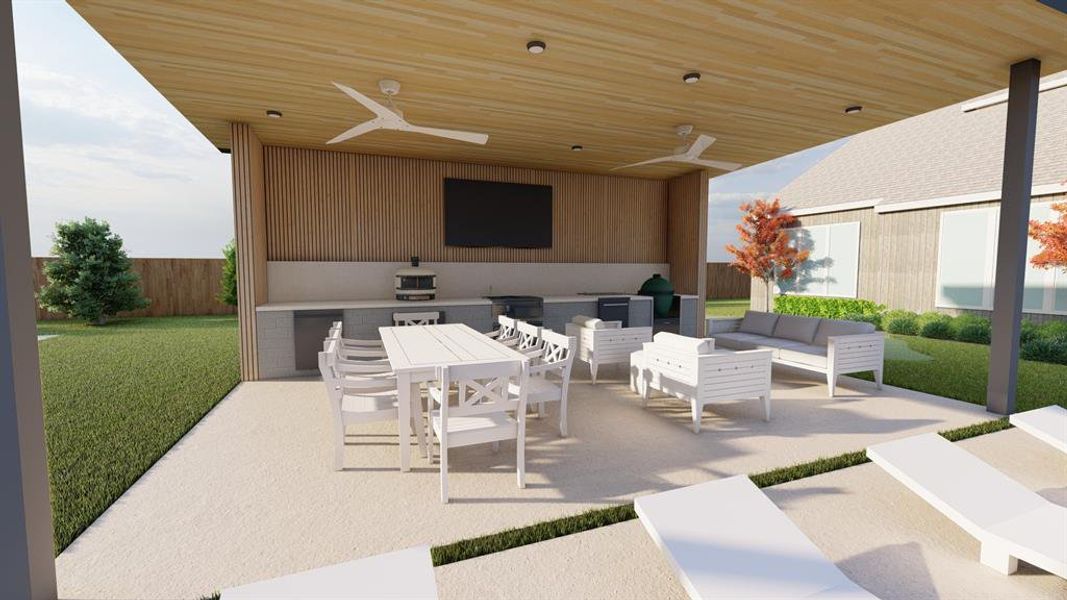 Exterior details and patio area of a home in , Frisco (Image 29).