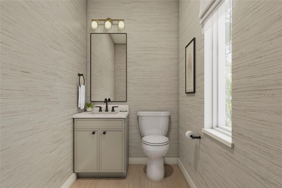 Bathroom with vanity and toilet