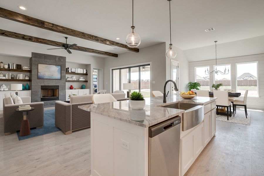 Representative furnished interior of a home built from the The Frisco by Kenmark Homes in Coyote Crossing, Godley (Image 6). Representative furnished interior of a home built from the The Frisco by Kenmark Homes in Coyote Crossing, Godley (Image 6).