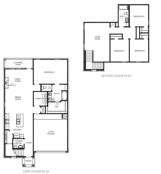 2D floor plan layout of this home in Overlook West, Wolfforth, TX (Image 4).