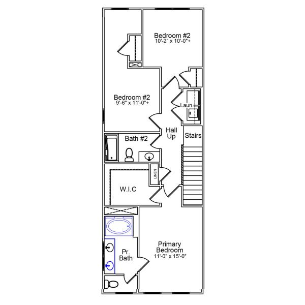 2D floor plan layout of this home in Renaissance at White Oak, Garner, NC (Image 3).