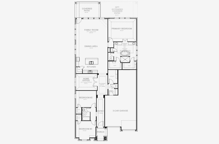 2D floor plan layout for the 2228H by Perry Homes in Juniper Springs 50', Lockhart, TX (Image 3). 2D floor plan layout for the 2228H by Perry Homes in Juniper Springs 50', Lockhart, TX (Image 3).