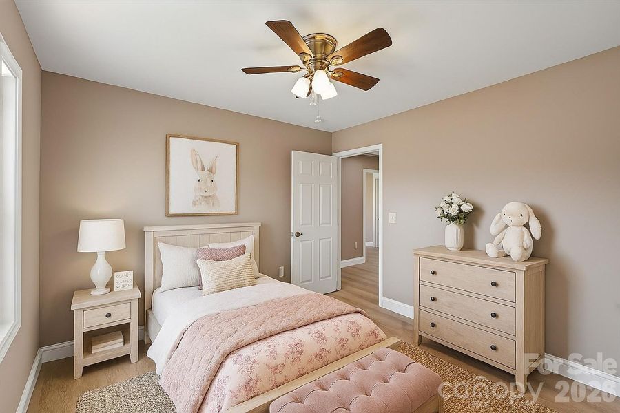 Bedroom upstairs-Virtually Staged