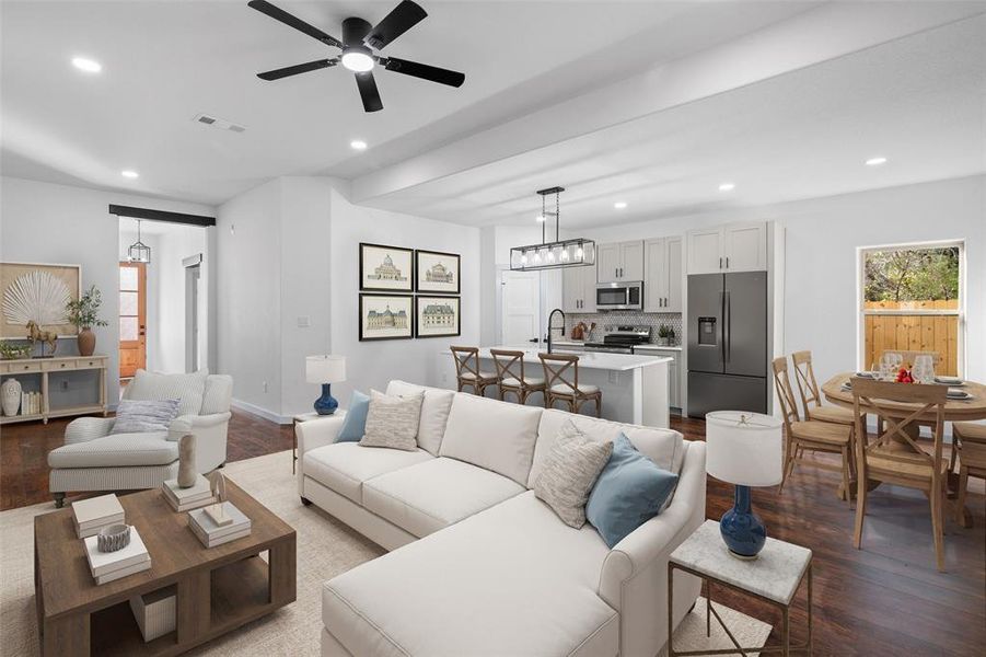 AI generated staging to show options for furniture