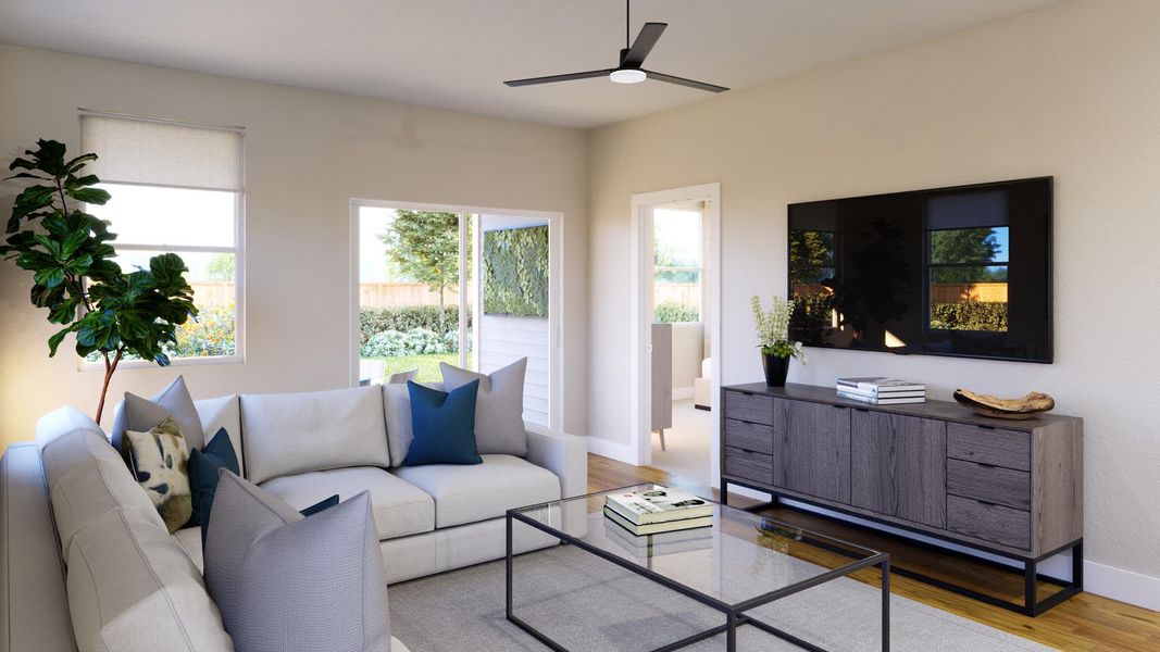 Great Room | Shelby at Lariat in Liberty Hill, TX by Landsea Homes