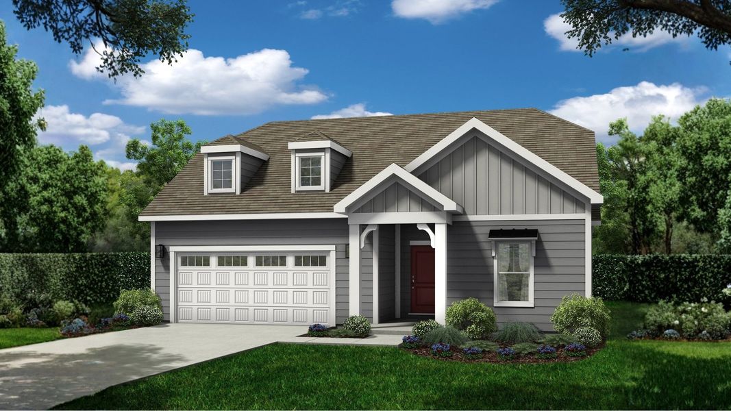 Representative exterior photo of a completed home built from the Portico by Epcon Communities in Salem Brooke, Clemmons, NC (Image 22).