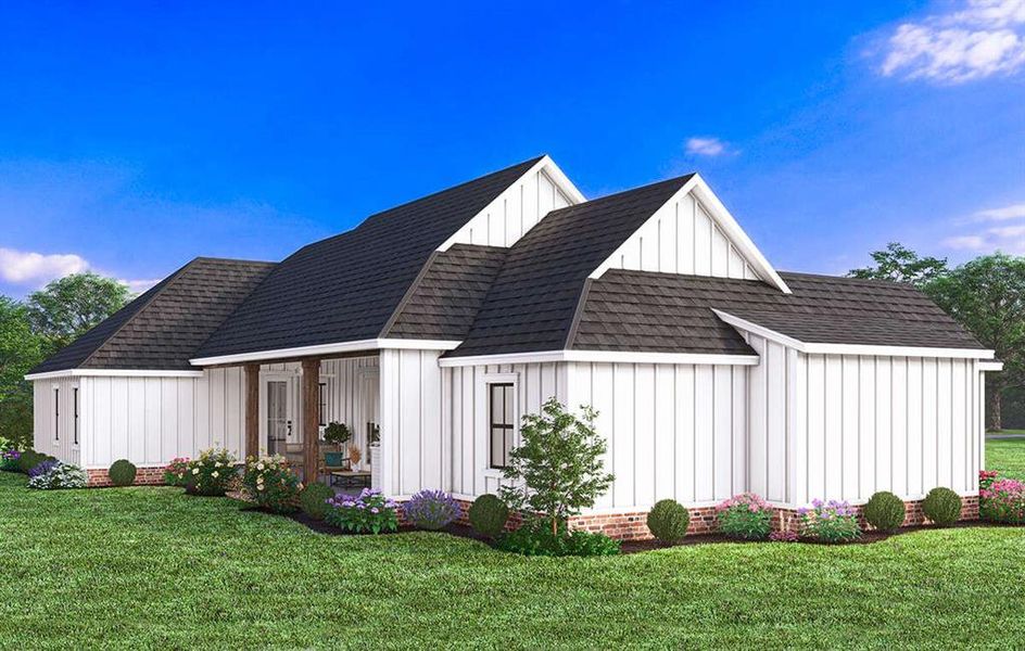 Front exterior of a new home in Oak Water Ranch, Granbury, TX, highlighting curb appeal (Image 20).