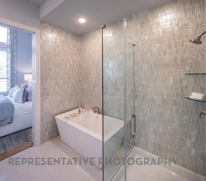 Furnished interior view inside a new home in Bridgeland Central: The Villas, Cypress (Image 22).