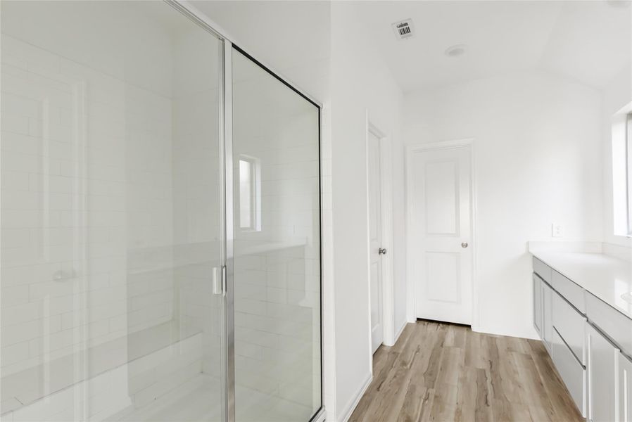 Oversized shower in primary bedroom. Oversized shower in primary bedroom.