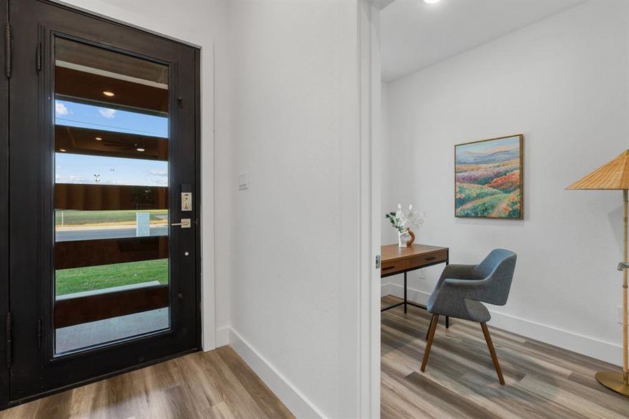 Foyer featuring light wood-type flooring