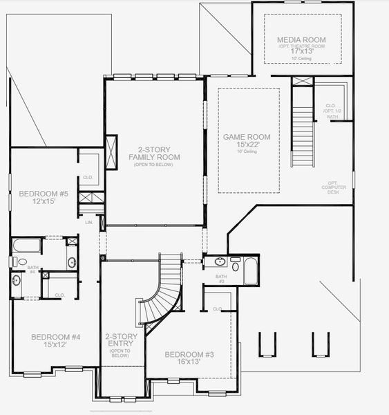 2D floor plan layout for the 4891W by Perry Homes in Sonoma Verde 70', Rockwall, TX (Image 3). 2D floor plan layout for the 4891W by Perry Homes in Sonoma Verde 70', Rockwall, TX (Image 3).