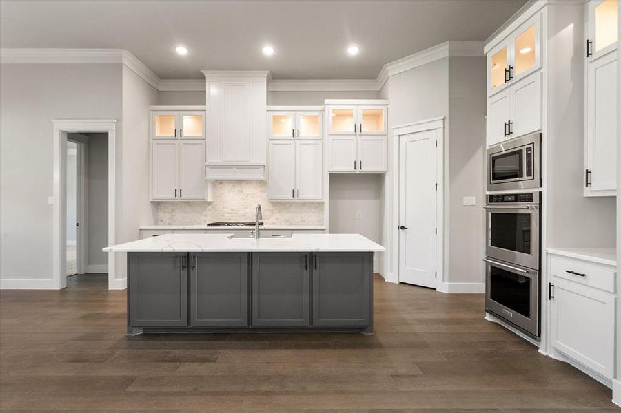 Kitchen with white cabinets!