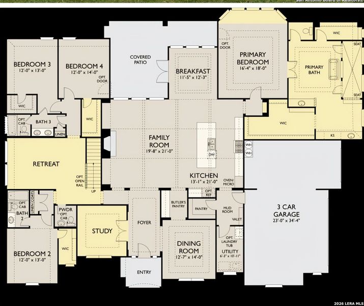 2D floor plan layout of this home in Waldsanger, New Braunfels, TX (Image 6).