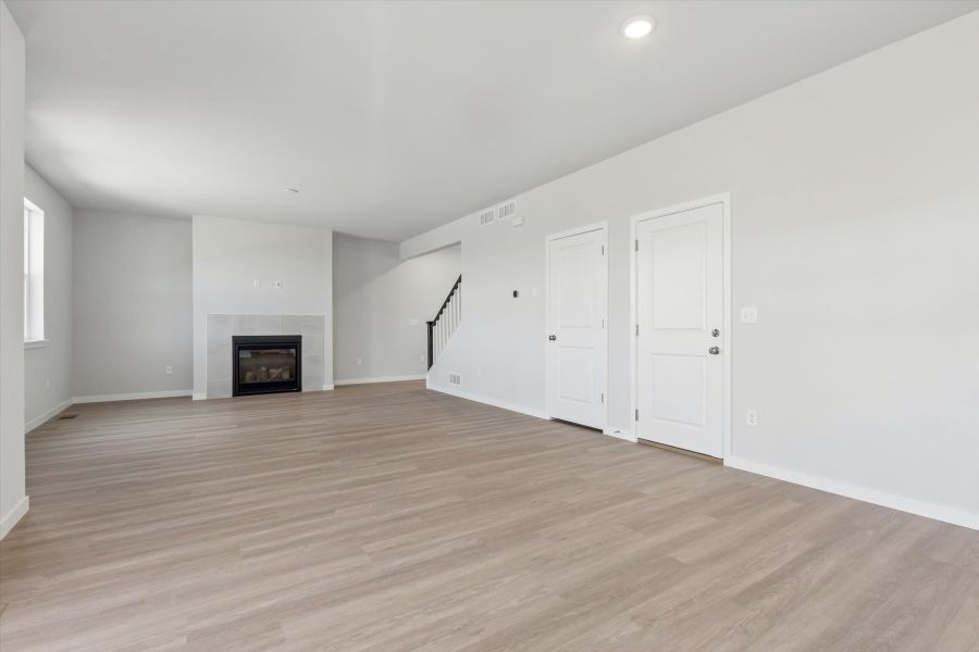 A room with white doors. A room with white doors.