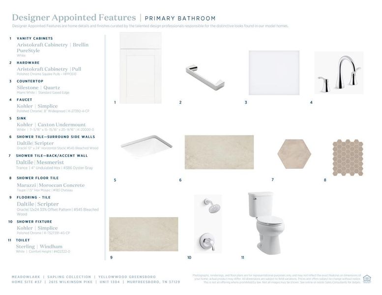Sample of building materials used in homes in Meadowlark, Murfreesboro (Image 10). Sample of building materials used in homes in Meadowlark, Murfreesboro (Image 10).