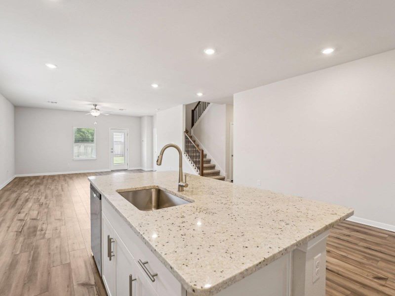 Furnished interior view inside a new home in Riverbend at Double Eagle - Boulevard Collection, Cedar Creek (Image 11). Furnished interior view inside a new home in Riverbend at Double Eagle - Boulevard Collection, Cedar Creek (Image 11).