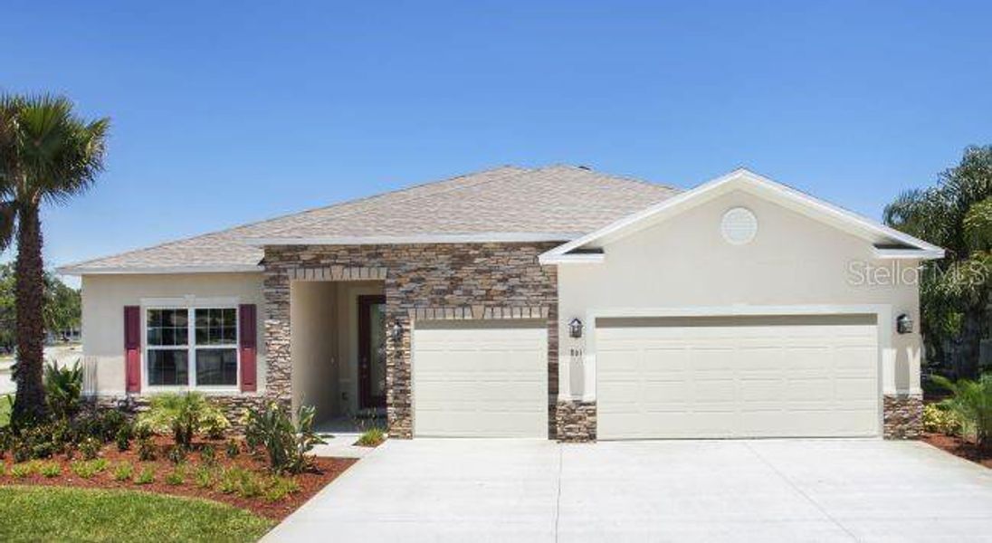 Front exterior of a new home in , Punta Gorda, FL, highlighting curb appeal (Image 19).